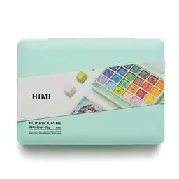 Набор гуашевых красок Jelly Cup 24×30 мл зеленый пластиковый пенал HIMI