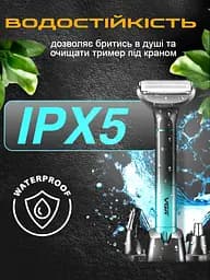 Тример для бороди, носа та тіла VGR Professional Blades тример для гоління, тример для брів, електробритва 5 Вт IPX5 - мініатюра 4