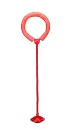 Скакалка с колёсиком SR19002 на одну ногу, свет, 5 цветов, размер игрушки – 63 см (6945678412318) красный