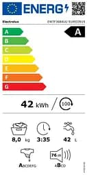 Electrolux Пральна машина Electrolux фронтальна, 8кг, 1600, A, 60см, дисплей, пара, інвертор, universaldose, білий - мініатюра 10
