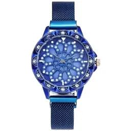 Годинник жіночий з каучуковим ремінцем OPT-TOP Classic Diamonds 40 мм Блакитний (2104618461)