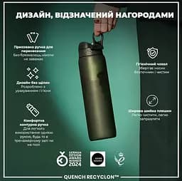 Пляшка для води ION8 1000 мл (ЕКО пляшка) BPA Free, Dark Green (I8RF1000DGRE) - мініатюра 4