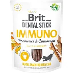 Ласощі для собак Brit Dental Stick Immuno для міцного імунітету, пробіотики та кориця 7 шт. 251 г