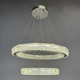 Люстра Linisoln 7976-60x40 метал, кришталь, акрил LED 80Вт 15-17м² 120-50см 60x40см