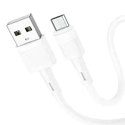 Кабель Hoco X83 USB to Micro 2.4A 1 м PVC PVC connectors білий - мініатюра 3