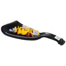 Скляна тарілка зі сплюснутої пляшки шампанського Mazhura Vine коричнева (mz695239)