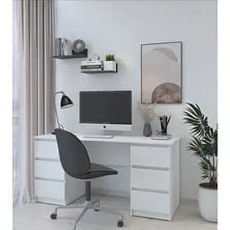 Письмовий стіл MebelStar Нео СК-6 160x60x75.5 см Аляска білий (MBS-1006)