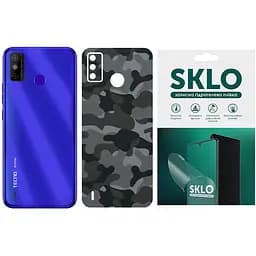 Захисна плівка SKLO Back тил Camo для Tecno Pova 3 LF7n Сірий / Army Gray