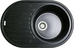 Кухонная мойка Adamant ELLIPSIS черная 765x495x200 мм, с крылом 76,5 см