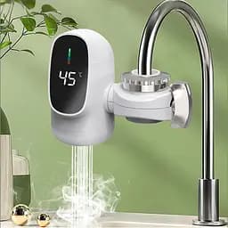 Водонагрівач проточний Water Heater ZSW-D03, 3000 Вт, білий, з LCD дисплеєм, підключення 1/2"