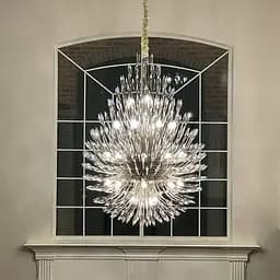 Кришталева срібна люстра репліка Lily Buds на 9 ламп Line.F MD 8058 S Satin