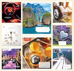 Зошити учнівські 60 аркушів лінія Тверда Мікс 60ЛВ1, 10 шт. в упаковці