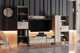 Стелаж для книг та декору на ніжках Moreli Forte F-0016 у стилі Loft 550х2000х400 мм Дуб Кверкус - мініатюра 3