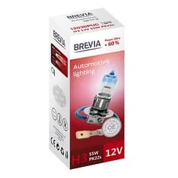 Галогенова лампа Brevia H3 12V 55W PK22s Power Ultra +60% CP(12030PUC)