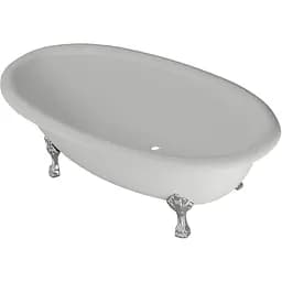 Ванна окремостояча матова Amdcon Olmpa 180x90 біла з литого каменю срібні ніжки OLMPA_180_nzhk-s_MAT Білий матовий