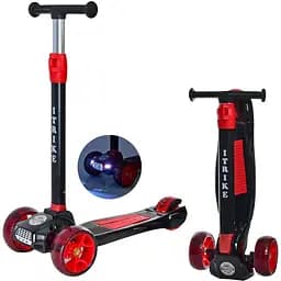 Самокат детский iTrike складной 30х14х72-83 см Черный 000222603