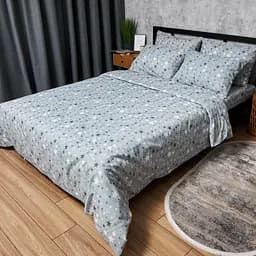 Комплект постільної білизни Moon&Star Бязь Gold Люкс Silver Stars King Size 220x240 наволочки 2х50х70