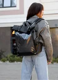 Жіночий рюкзак Sambag ROLLTOP HACKING чорний 41 x 30 x 16 см (24460001) - мініатюра 2