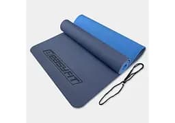 Коврик для йоги и фитнеса EasyFit TPE+TC 6 мм двухслойный синий-голубой (EF-1924-BLB)