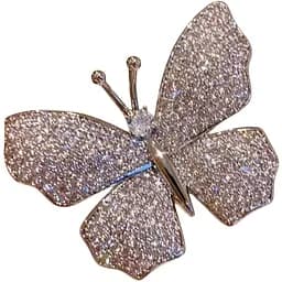 Брошь Бабочка женская белый метал (84946791)