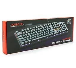 Клавиатура механическая игровая с подсветкой iMICE Model GK-600 USB Wired Type-C, Eng/Укр/Рус, Black - мініатюра 11