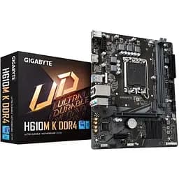 Материнская плата LGA1700, Gigabyte H610M K DDR4, H610, 2xDDR4, Int.Video(CPU), 2xSATA3, 1xM.2, 1xPCI-E 16x 4.0, 1xPCI-E 1x 3.0, ALC997, GLan, 4xUSB3.2/6xUSB2.0, HDMI, MicroATX