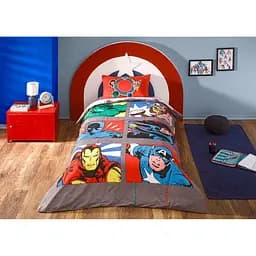 Комплект постільної білизни TAC Disney Avengers Face to Face Полуторний Різнокольоровий 000229618