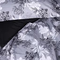 Наволочка MirSon Поплін 00-8 Black Flowers 70х70 см чорно-сіра (2200009707964) - мініатюра 4