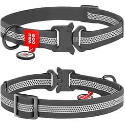 Нашийник для собак водостійкий Waudog Waterproofз QR-паспортом світловідбиваючий Розмір L