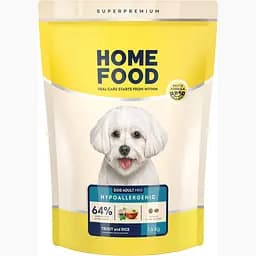 Гіпоалергенний сухий корм для собак дрібних порід Home Food Adult Mini, з фореллю та рисом, 1.6 кг