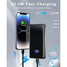 Портативний зарядний пристрій Lazci 26800 mAh 22,5 Вт з входом та виходом USB-C PD 3.0 QC 4.0 для мобільного телефону - мініатюра 2