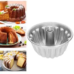 Кільцева алюмінієва форма для випічки кексів з втулкою 20 x 10 см, Хлібпром 83964