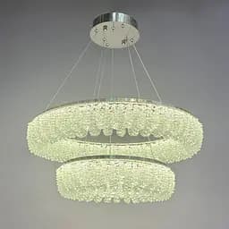 Підвісна кришталева LED-люстра для вітальні Linisoln 7903-60×40 140 Вт хром із димером до 20 м2 - мініатюра 3