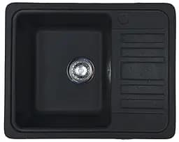 Кухонная мойка Adamant SMALL черный металлик 570x455x180 мм, с крылом 57 см
