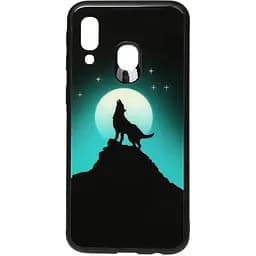 Чохол-накладка Toto Night Light Print Glass Case Samsung Galaxy A40 Howling Wolf