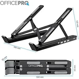 Підставка для ноутбука до 15,6 дюйма OfficePro LS-320-HUB USB Black - мініатюра 6