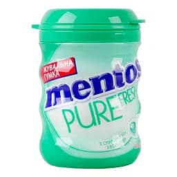 Гумка жувальна PERFETTI VAN MELLE Mentos Purefresh банка Перцева м'ята 56 г