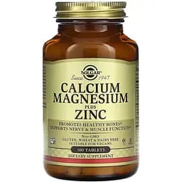 Мінеральний комплекс Solgar Calcium Magnesium Plus Zinc 100 таблеток 