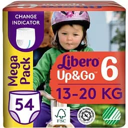 Підгузки-трусики Libero Up&Go 6 (13-20 кг) 54 шт. 