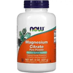 Вітаміни та мінерали NOW Magnesium Citrate Powder, 227 грам