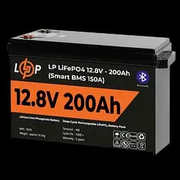 Акумулятор LP LiFePO4 12V (12,8V) - 200 Ah (2560Wh) (Smart BMS 150А) з BT пластик - мініатюра 3