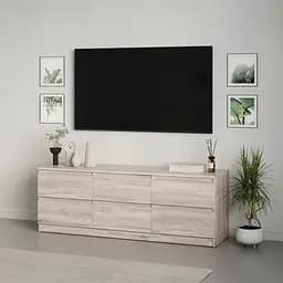 Тумба під телевізор MebelStar Нео 6Ш 150x43x53 см Аляска сірий (MBS-1283)