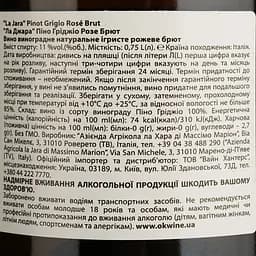 Вино ігристе La Jara Pinot Grigio Rose Brut рожеве брют 0.75 л - мініатюра 4