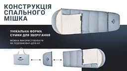 Дитячий спальний мішок Naturehike С300 NH21MSD01 (190х75см) Блакитний - мініатюра 8