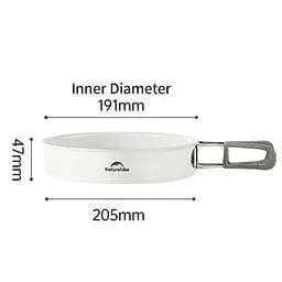 Сковорідка зі складаною ручкою Naturehike CNK2450CF013, 17,5 см, алюміній, біла - мініатюра 2