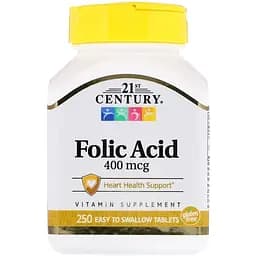 Фолієва кислота 21st Century 400 мкг 250 таблеток