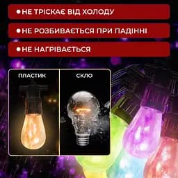 Ретро-гірлянда вулична 10 LED довжина 5 метрів, мультиколор GarlandoPro S14ML - мініатюра 5