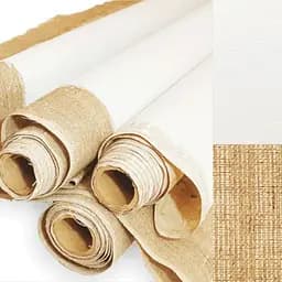 Ткань в рулоне Rosa, прогрунтованная, шириной 2 м, лен, акриловая грунтовка, среднее зерно, 500 г/м²