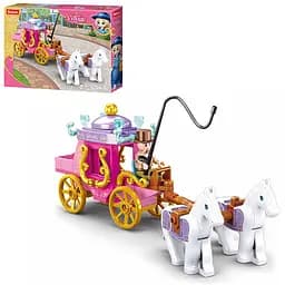 Конструктор детский SLUBAN Карета с лошадьми, M38-B0872, 139 деталей, фигурки персонажей