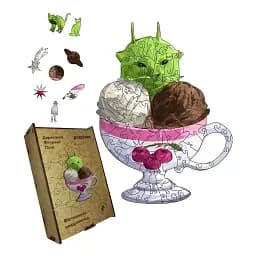 Деревянный фигурный пазл Фисташково Невдуплятко, А5, Деревянная коробка 35 элементов